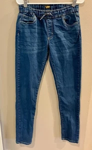 Boys Lee 18/20 Pull On Stretch Medium Dark Rinse Skinny Jeans Adaptive BTS - Picture 1 of 4