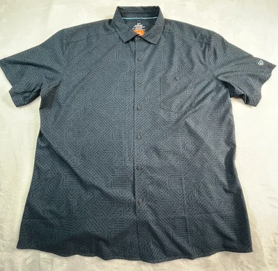 NWT KUHL Mens XXL Persuadr Shirt Blue Geometric Print Dark Blue Short Sleeve - Image 1 of 4