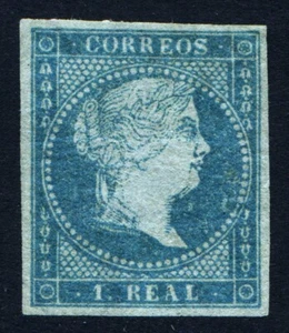 ✔️★EDIFIL 41 - ISABEL II- 1 REAL AZUL VERDOSO LAZOS NUEVO DICTAMEN CMF (+1675€)★ - Imagen 1 de 3