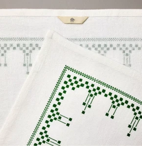 Hearth & Hand Magnolia Flour Sack Kitchen Towel Dishtowel Arts Crafts Geo Green - Picture 1 of 3