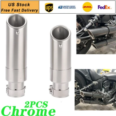 Tubos silenciadores de escape cromados para Indian Scout Sixty Rogue Bobber 15-2025 Foto 1 de 4