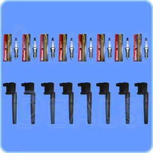 Set of 8 Motorcraft Spark Plugs + 8 Ignition Coils For Mustang, Lincoln Mercury - Picture 1 of 2