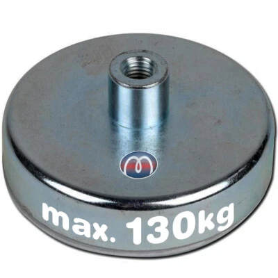 MAGNOSPHERE Flachgreifer Magnet Topfmagnet Hart-Ferrit Gewinde-Buchse Ø10-125mm - bis 130kg