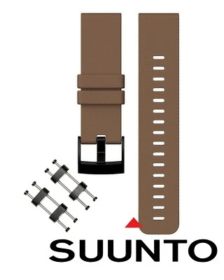 24mm SUUNTO Core Rubber Strap Coffee Brown Diver Watch Band PVD Adapter Set - Image 1 of 2