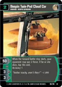 STAR WARS TCG WOTC EMPIRE STRIKES BACK BESPIN TWIN-POD CLOUD CAR 83/210 GEM MINT - Picture 1 of 1