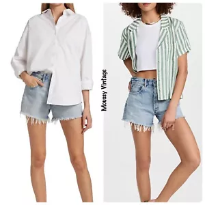 MOUSSY VINTAGE Matthews High-Waist Jean Denim Shorts, Sz 31, NWT ($225) - Picture 1 of 16