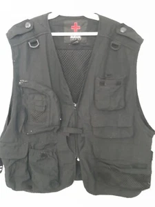 Suisse Sport Black Utility Hunting Fishing Vest Size XL Mens 100% Nylon Preowned - Picture 1 of 11