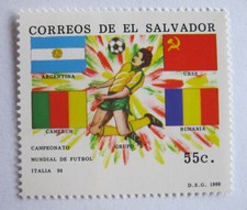 EL SALVADOR POSTS - ITALY FOOTBALL WORLD CHAMPIONSHIP 90 - 55c.