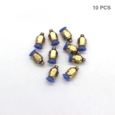10Pcs Pneumatic Connector 4mm OD Tube M5 Thread through quick insert Fitting - Image 1 of 2