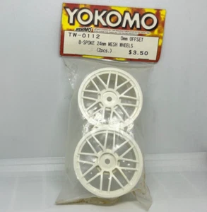 Yokomo TW-0112 weißes Netz 8 Speichen 24 mm 0 Offset Tourenwagen Räder Neu in Verpackung RC - Bild 1 von 1