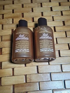 2x Bath Body Works Holiday Sweets HOT CHOCOLATE 3 in 1 Wash Bubble Shampoo 6 Oz - Picture 1 of 3