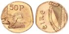 Ireland 50 Pence Lack Coinage On Artfremden Blank, Like 10 Cent Prfr. 102876