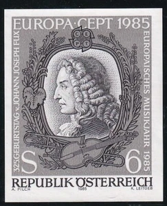 Austria 1985 Europa CEPT imperforado negro prueba - Imagen 1 de 1