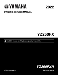 Yamaha YZ250FX Service Manual | 2022 | YZF250FXN | CD OR USB - Bild 1 von 8
