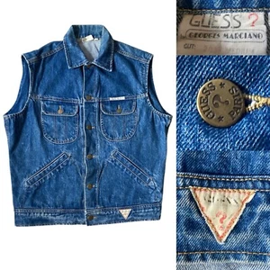 Vtg 90s Guess Jeans Denim Vest Men’s size Medium in Blue - Picture 1 of 7