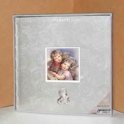 Album fotografico per Nascita Battesimo placca argento 32x32 foto 50 fogli Eris - Immagine 1 di 2