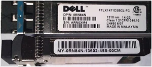 Nuevo transceptor de redes Dell 0RN84N FTLX1471D3BCL-FC 10 GB LR 1310NM 10 km SFP - Imagen 1 de 5