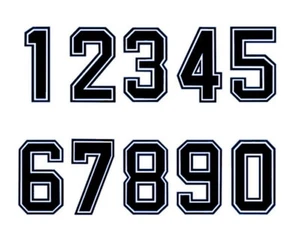 Bold Border Font Jersey Number Vinyl Heat Transfer Iron On Sport T-Shirt DIY - Picture 1 of 78