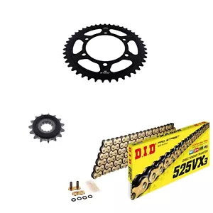 Kawasaki Z1000SX 2011-2019 DID Gold Chain & Black JT Silent Sprocket Kit - Picture 1 of 4