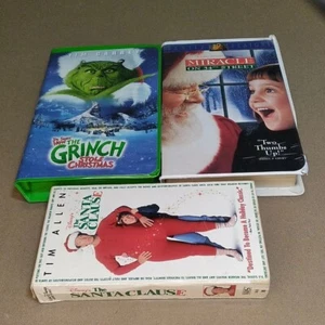 3 VHS Miracle on 34th Street, The Grinch Stole Christmas & Santa Clause - Picture 1 of 5