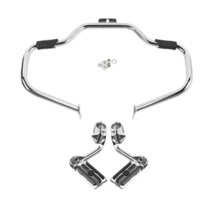 Mustache Engine Guard Bar Footpeg Clamps Fit For Harley Softail Fatboy 2000-2017 - Picture 1 of 12