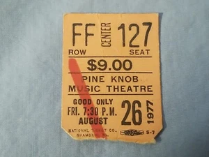 Vtg Concert Ticket Stub 8-26-77 1977 Bob Seger Pine Knob Theatre Clarkson MI - Picture 1 of 2