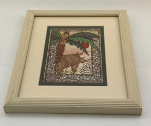 Impresión artística de rinoceronte enmarcada 9 x 11" Ira Roberts de Beverly Hills - Imagen 1 de 5