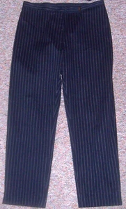 RALPH LAUREN Blue Striped High Rise Cropped Pants Size 12 NWOT Inseam 26.5" - Imagen 1 de 5