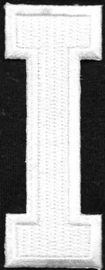 3" Tall Monogram White Block Letter I Embroidered Iron on Patch - Picture 1 of 1