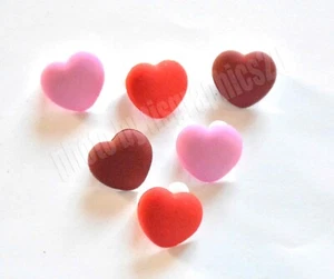 6 Heart Shaped Shank Back Craft Buttons / Valentine ~ Love ~ Buttons Galore - Picture 1 of 2