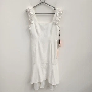 Adrianna Papell Dress Size 12 Womens White Ruffle BNWT RMF05-CAP - Picture 1 of 12