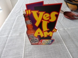 Cartel de carpa de mesa vintage Bud Light "SÍ SOY" publicidad de cerveza LGBTQ - Imagen 1 de 4