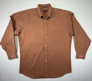 Nordstrom Smartcare Men Large Solid Clay-Rust Long Sleeve Dress Shirt - Picture 1 of 14