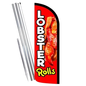 Lobster Rolls Premium Windless Feather Flag Bundle (Complete Kit) OR Optional Re - Picture 1 of 4