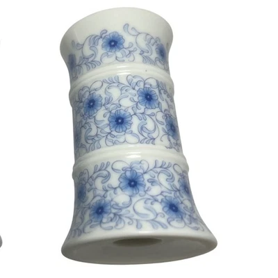 Rosenthal Germany Porcelain Blue Floral Taper Candle Holders 4.75" Vintage - Image 1 of 4