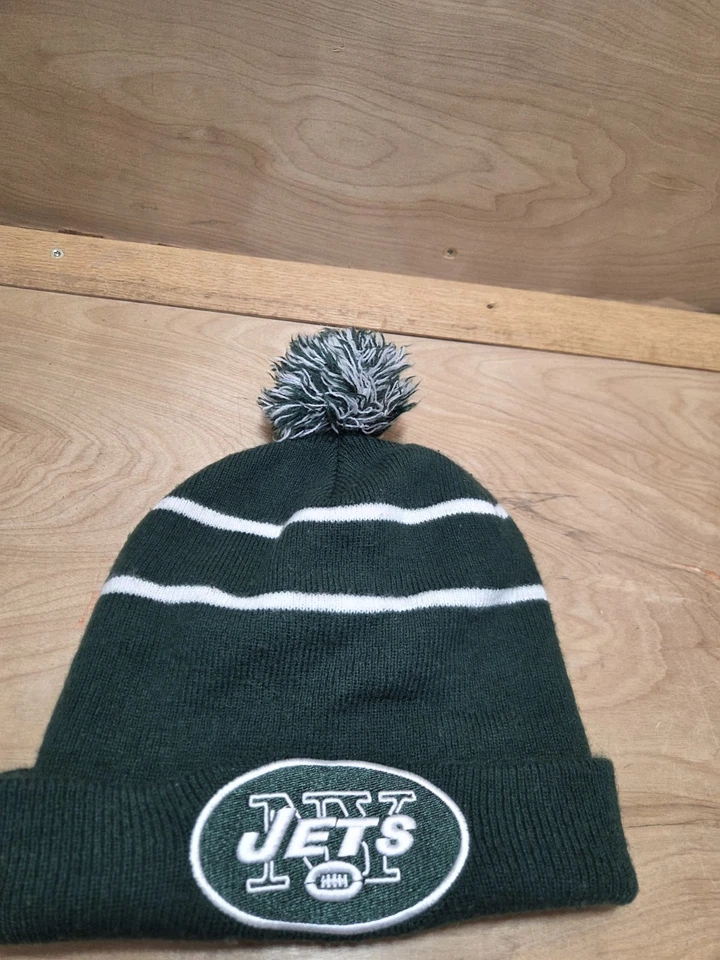 NFL New York Jets Tejido Pom Gorro Calavera Gorra Blanco/Verde-PORTABOLETOS DE TEMPORADA Foto 1 de 4