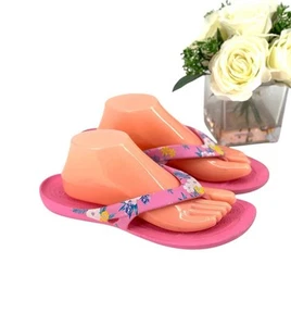 Crocs Kadee II Flip Flops Thong Sandal Womens Size 10 Slip On Shoe Pink Floral - Picture 1 of 9