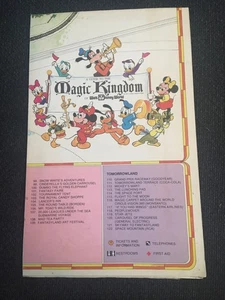 Vintage WALT DISNEY WORLD Map Guide MAGIC KINGDOM 1970s 31.5"x39" POSTER MICKEY - Picture 1 of 4