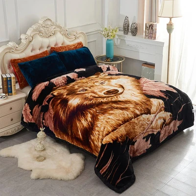 Manta Raschel Pesada Floral & Animal 2 Capas 85" X 95" Foto 1 de 4