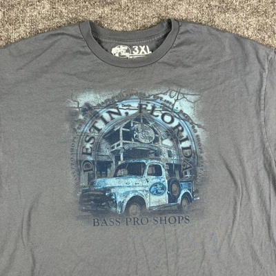 Camiseta Bass Pro Shops Para Hombre 3XL Gris Destin Florida Gráfico Pesca al Aire Libre Foto 1 de 4