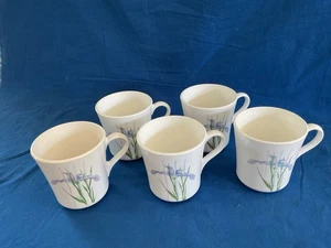 Vintage Set of 5 Corning Corelle Shadow Iris Coffee Cups Mugs - Picture 1 of 4