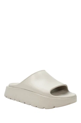 Zara Womens Solid Slide On Platform Sandals Taupe Size 41 11 - Image 1 of 4