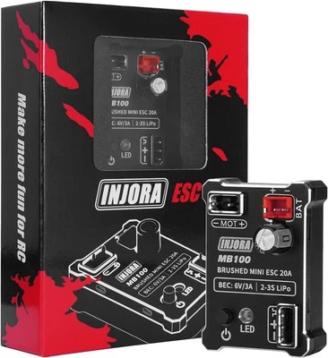 INJORA MB100-R80 20A Brushed Mini ESC for 1/24 1/18 RC Crawler Upgrade V2  - Image 1 of 4