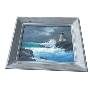 Val McGann Listed Artist Coming Storm, Maine Vintage Original Oil Painting - Picture 1 of 12