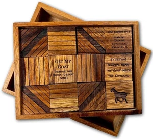 Get My Goat Puzzle in Legno | Blocco Scorrevole Rompicapo in Legno - Foto 1 di 7
