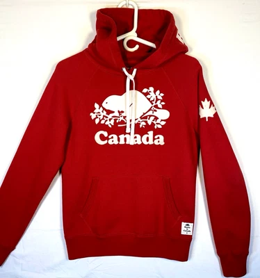 Roots Canada Hoodie Red Beaver Athletic Sweatshirt XS / Small - Image 1 of 4