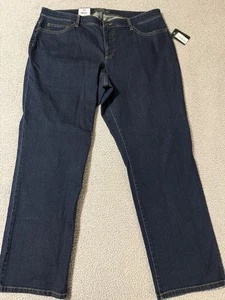 Lauren Ralph Lauren Women Blue Jeans Premier Denim Straight Curvy Size 18 W NEW - Picture 1 of 13