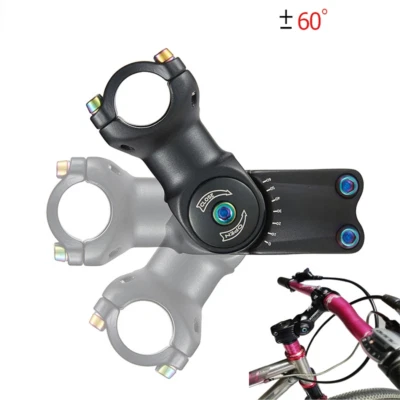 Adjustable Bicycle Stem ±60° Angle MTB Handlebar Riser 25.4/31.8mm 90/110mm - Image 1 of 4