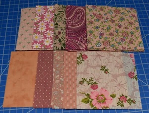 54 - 5" charm Squares rotary cut cotton Fabric pink floral Valentines paisley - Picture 1 of 12