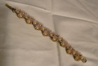 Vintage Coro Brand Floral Decorated Link Bracelet wRhinestone Centers in Flowers